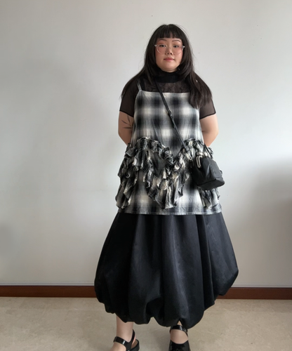 Krista Larson Plaid Frill Camisole