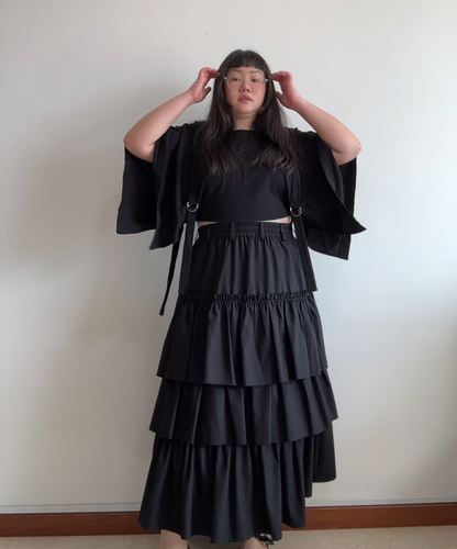 Not Conventional 2-way Ruffle Pleated Skirt