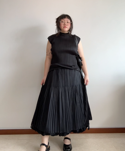 Pleats Please Pleated Drape Skirt