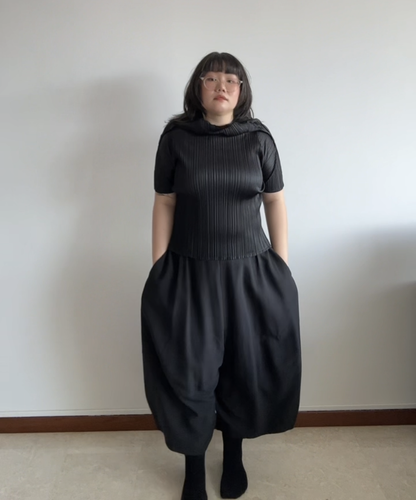 Pleats Please Sculptural Pleats High Neck Top