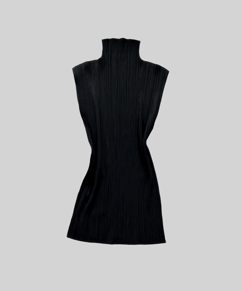 Issey Miyake Pleats Please high neck tunic with slits