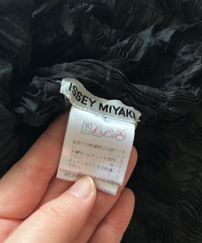Issey Miyake 90s Sheer Pleated Top with Pom Pom Details
