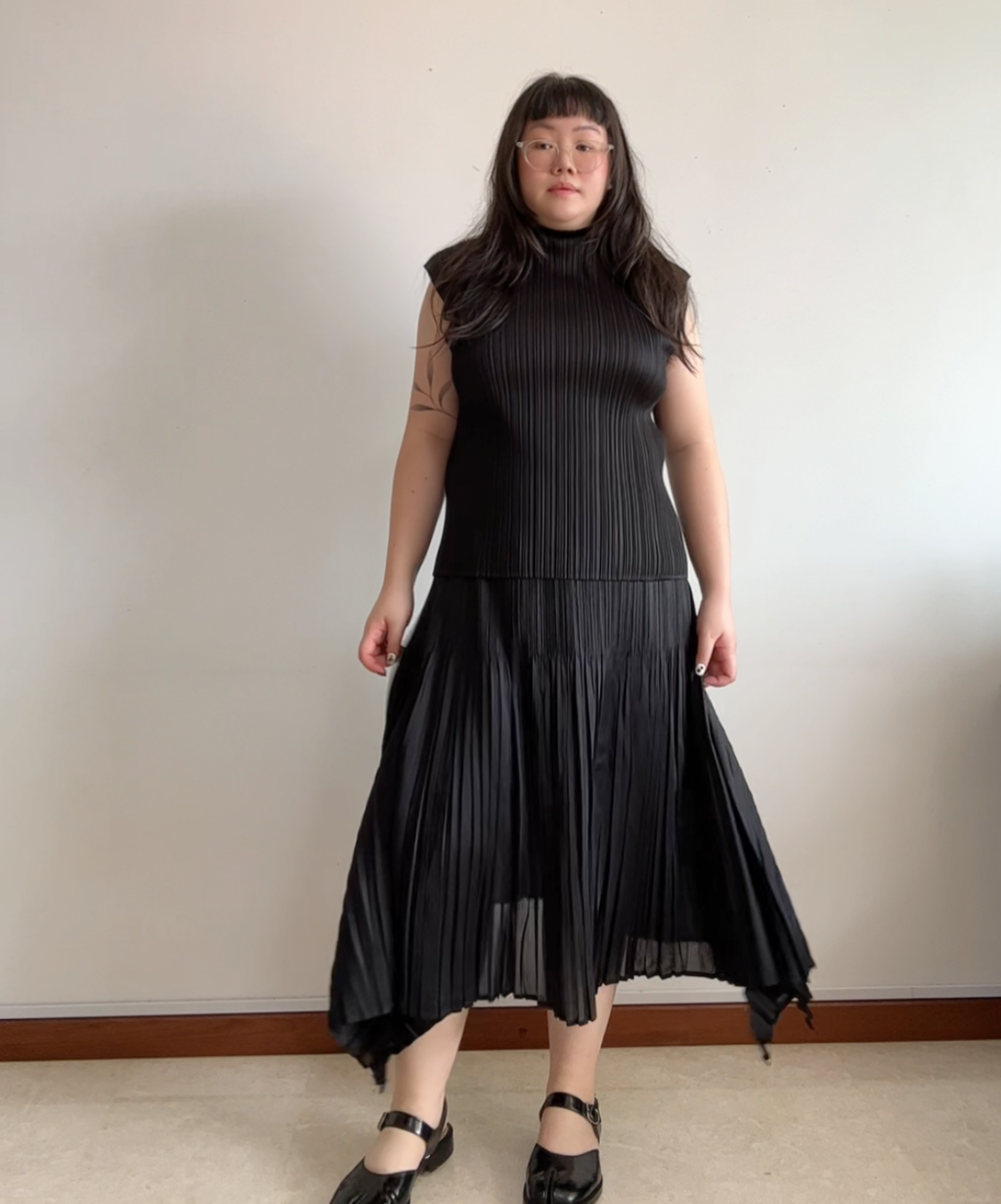 Pleats Please Pleated Drape Skirt