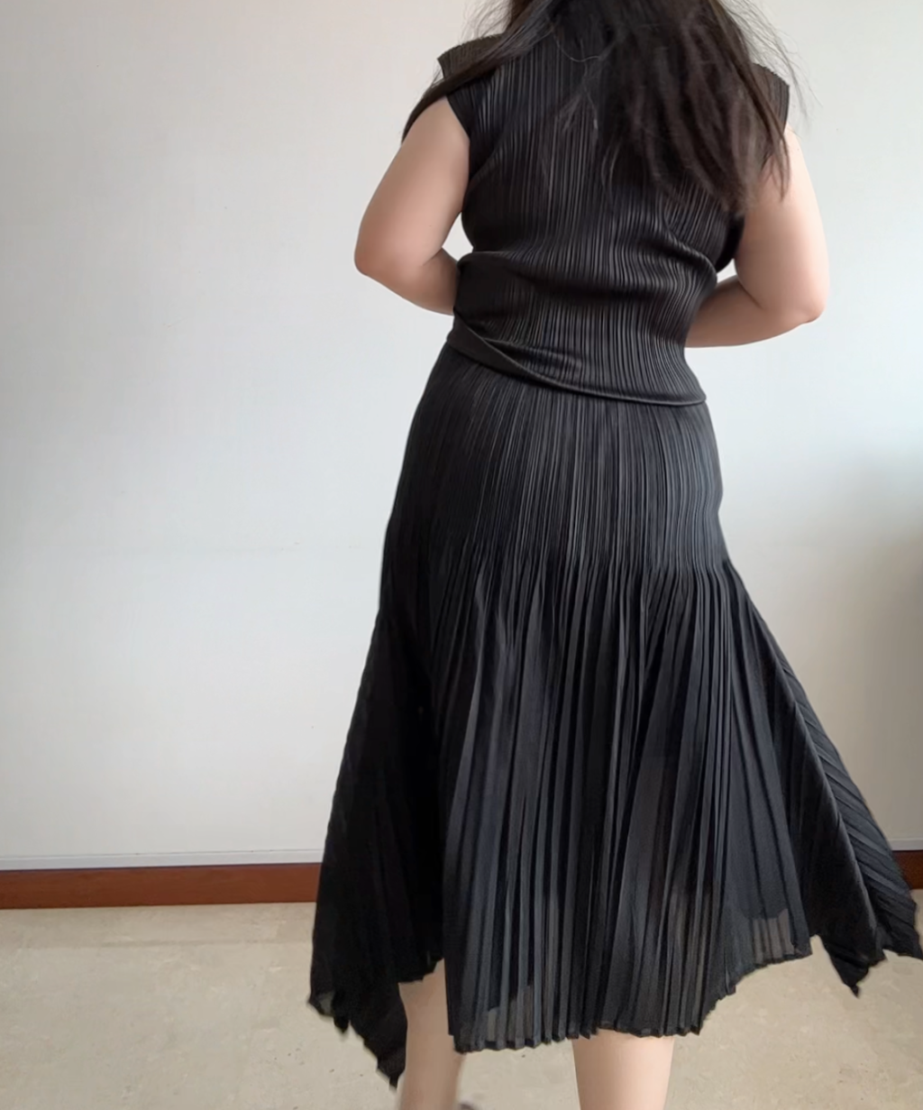 Pleats Please Pleated Drape Skirt