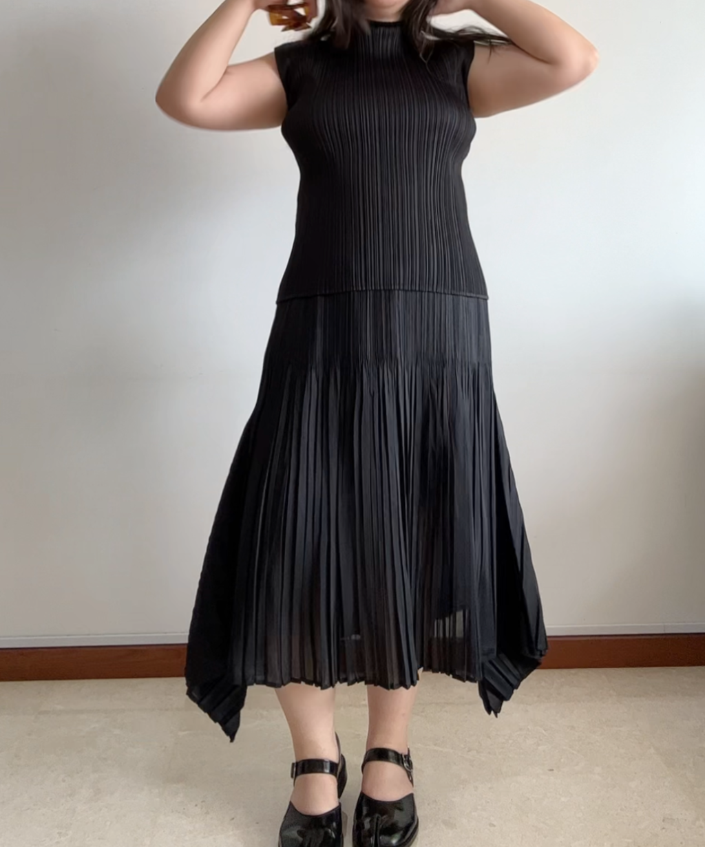 Pleats Please Pleated Drape Skirt