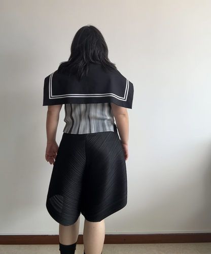 Pleats Please Wide Leg Pleated Shorts