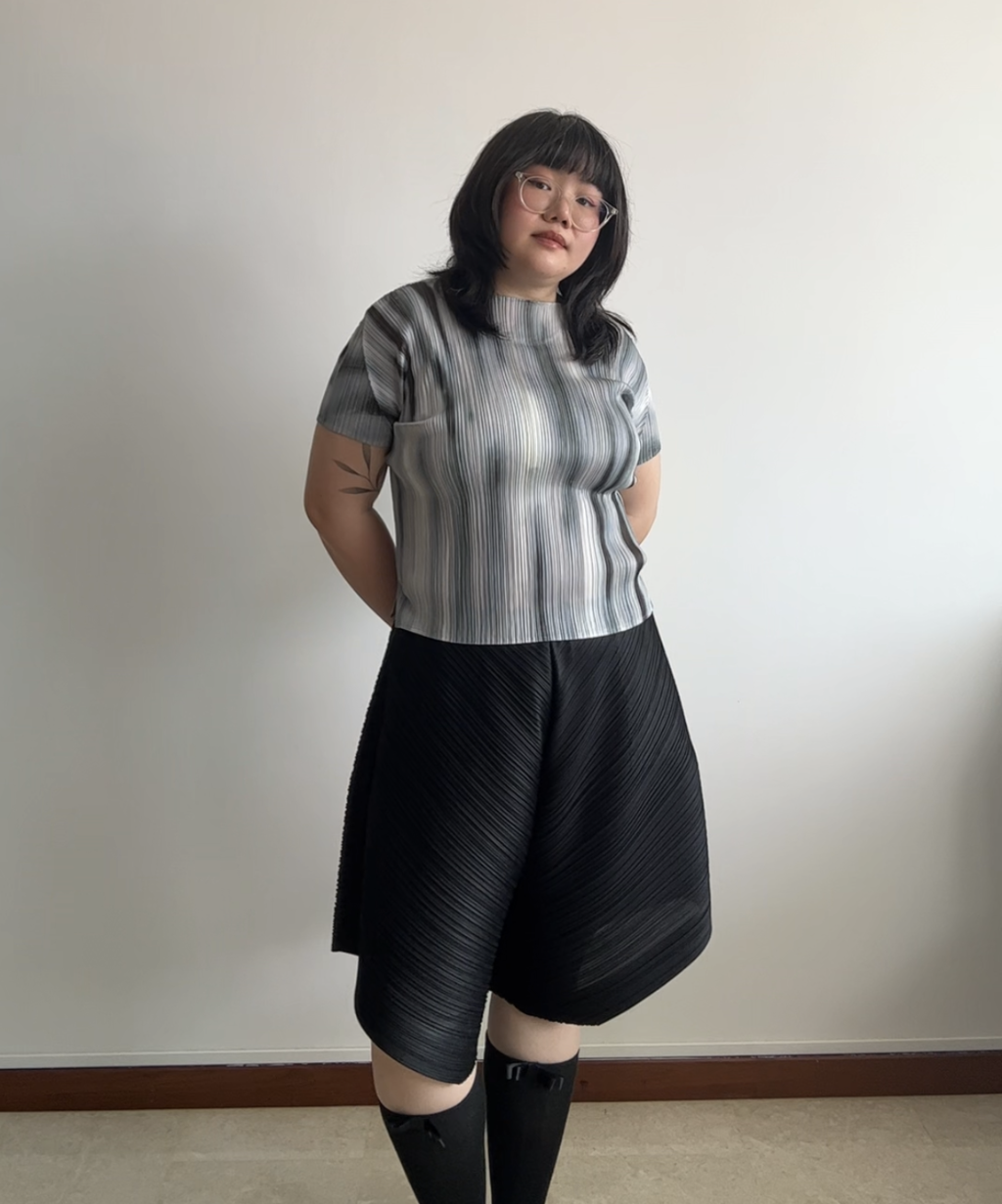 Pleats Please Wide Leg Pleated Shorts