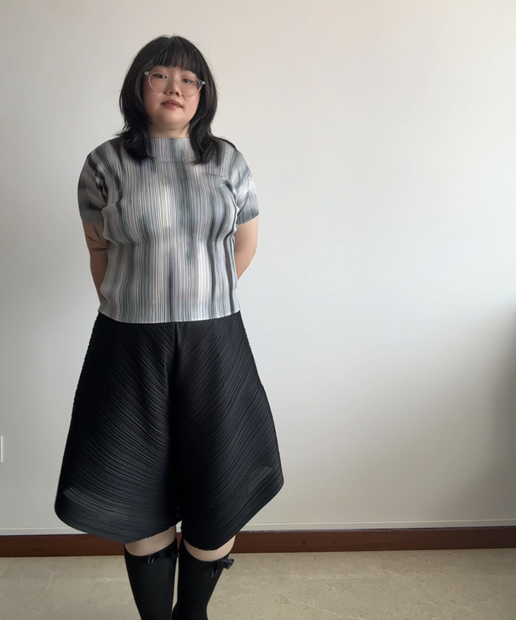 Pleats Please Wide Leg Pleated Shorts