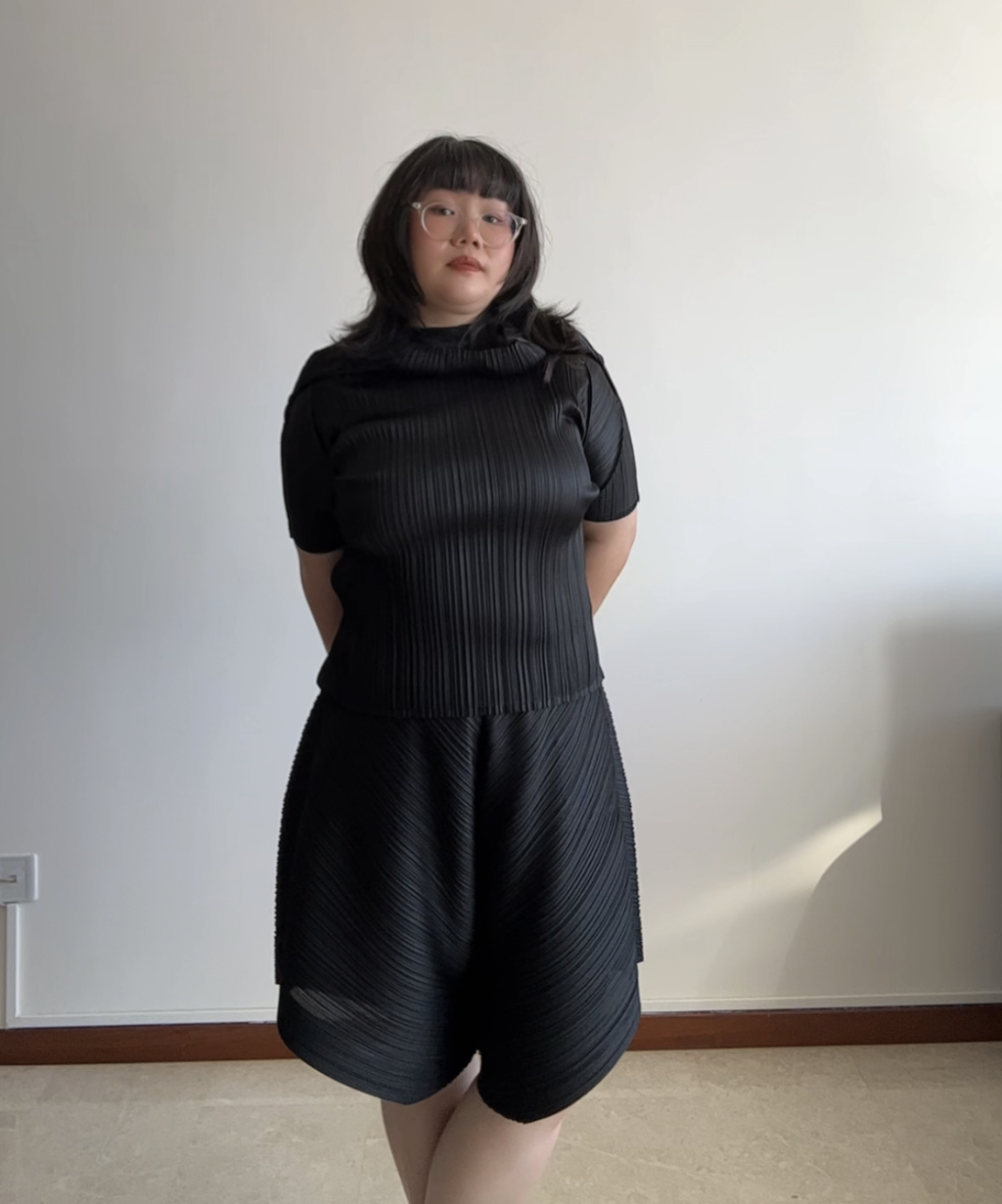 Pleats Please Wide Leg Pleated Shorts