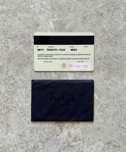 Prada 1998 Tessuto Plex Acrylic Handle Shoulder Bag (L)