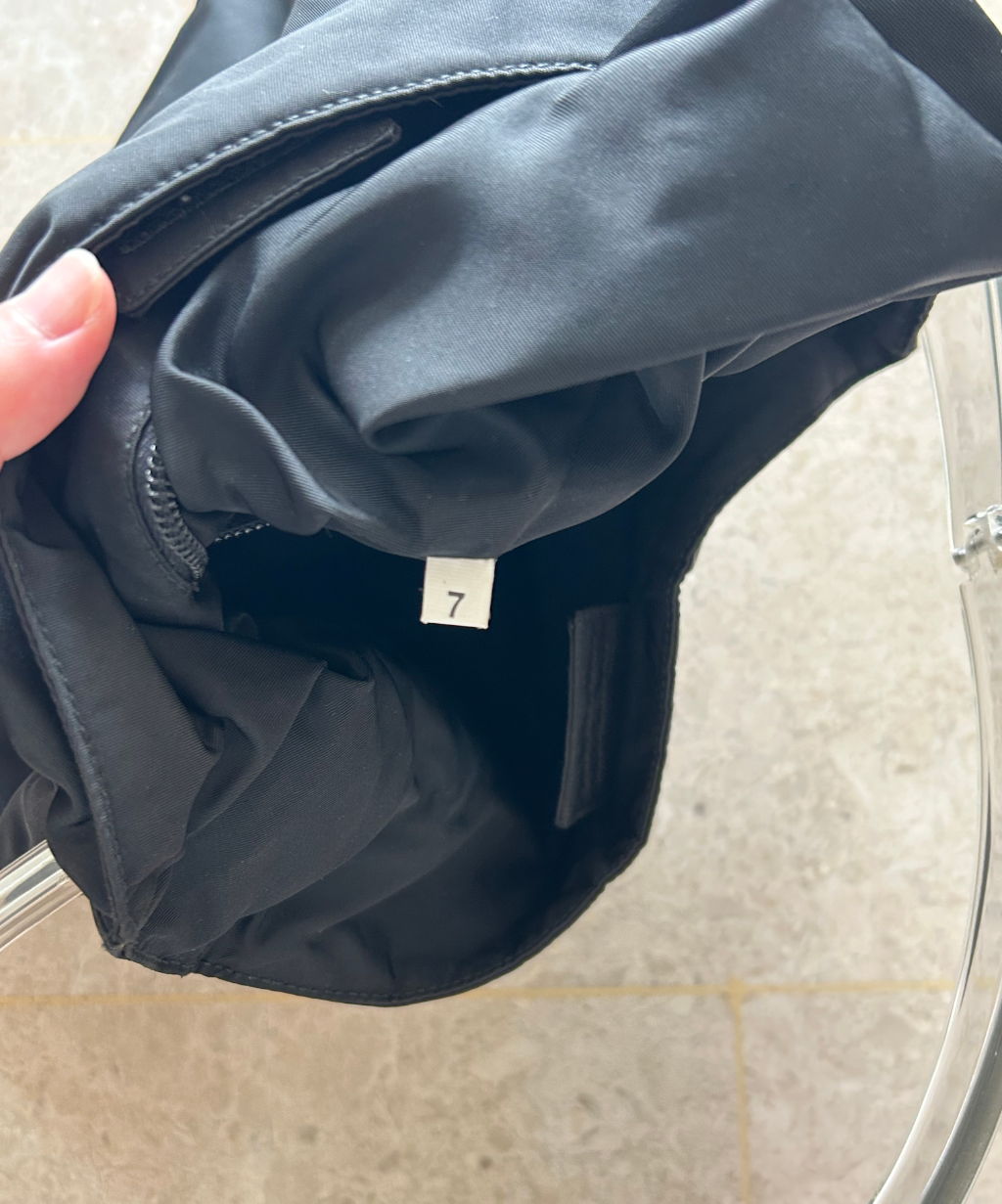 Prada 1998 Tessuto Plex Acrylic Handle Shoulder Bag (L)