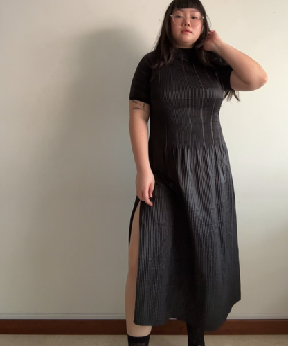 Specchio Midi Dress with High Slit