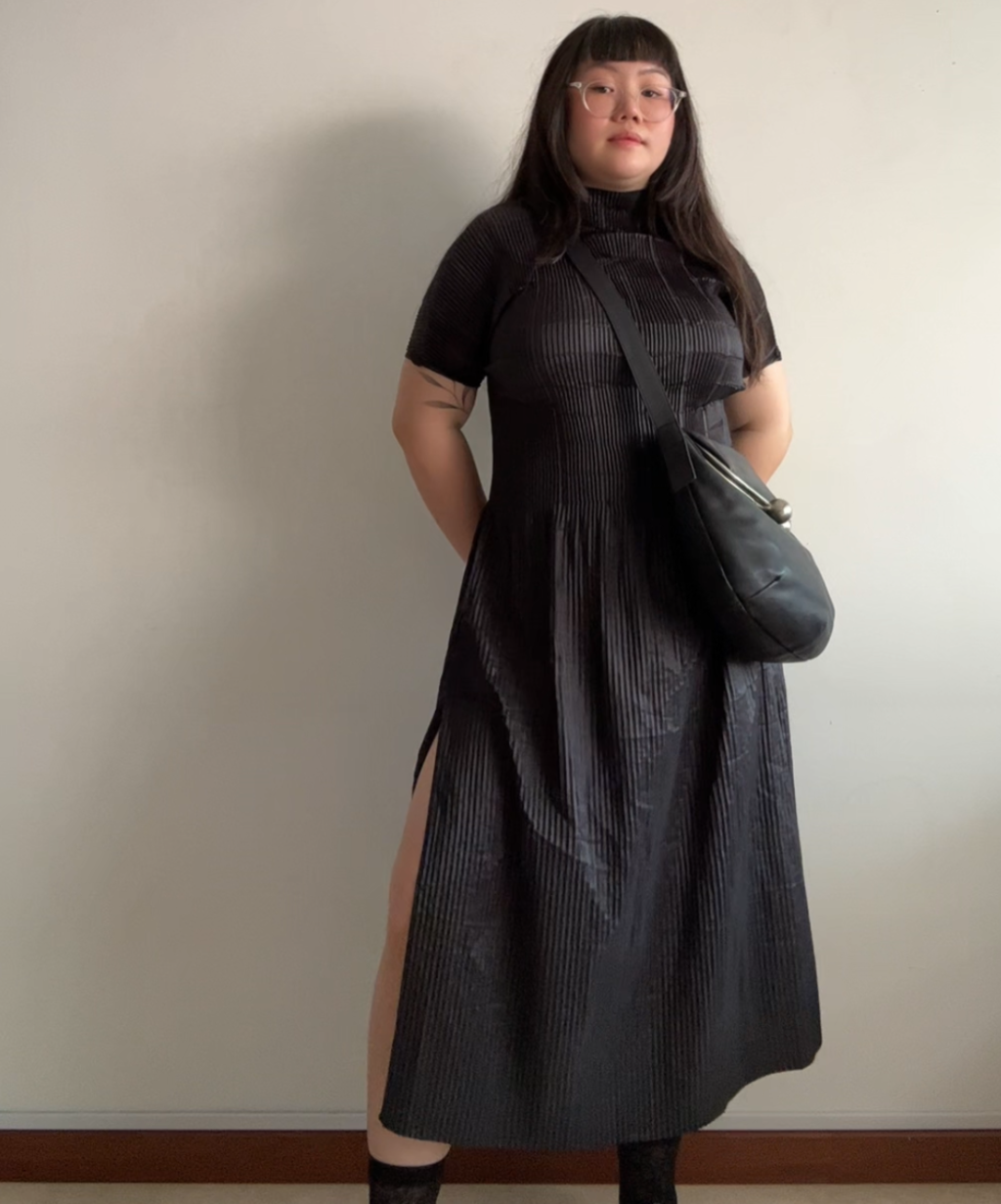 Specchio Midi Dress with High Slit