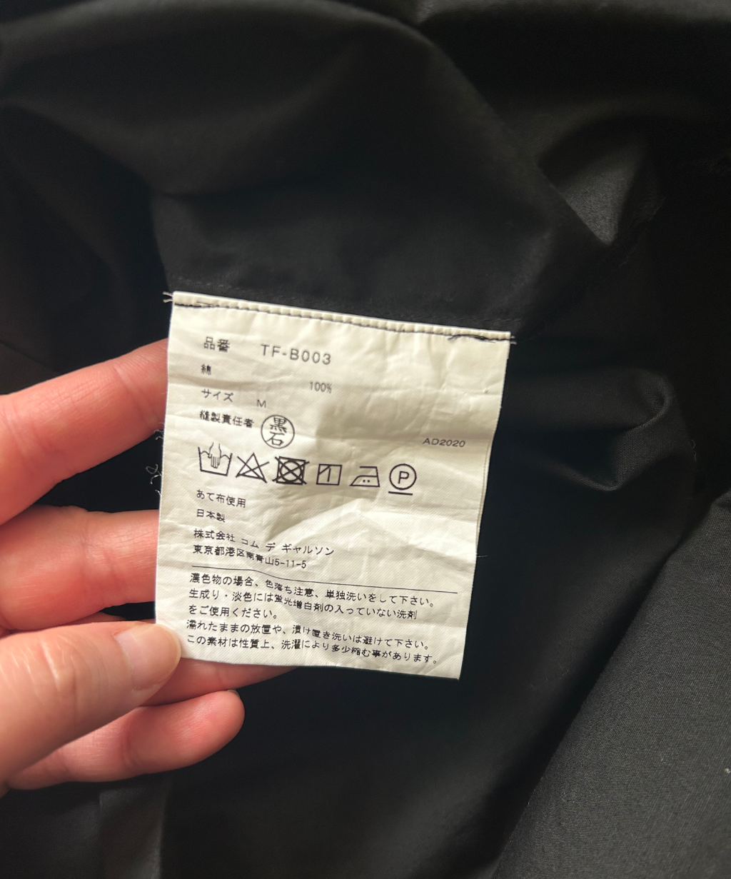 Tricot Comme des Garcons SS20 petal collar 3/4 sleeve blouse