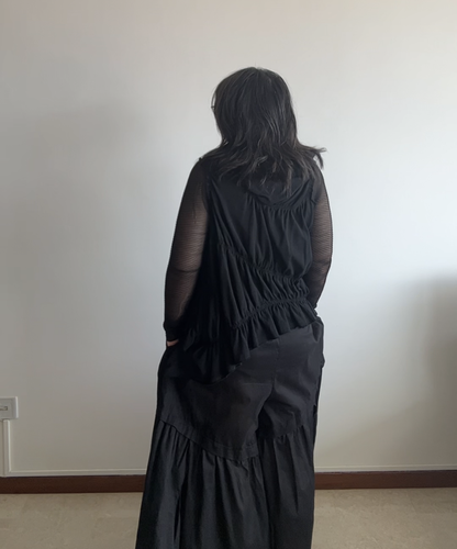 Y's Shirred Asymmetrical Vest