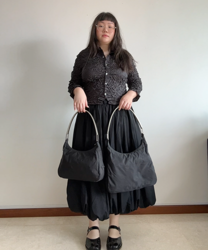 Prada 1998 Tessuto Metallo Shoulder Bag (L)