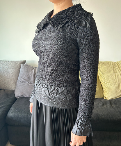 Yoshiki Hishinuma Star Collar Crinkle Blouse